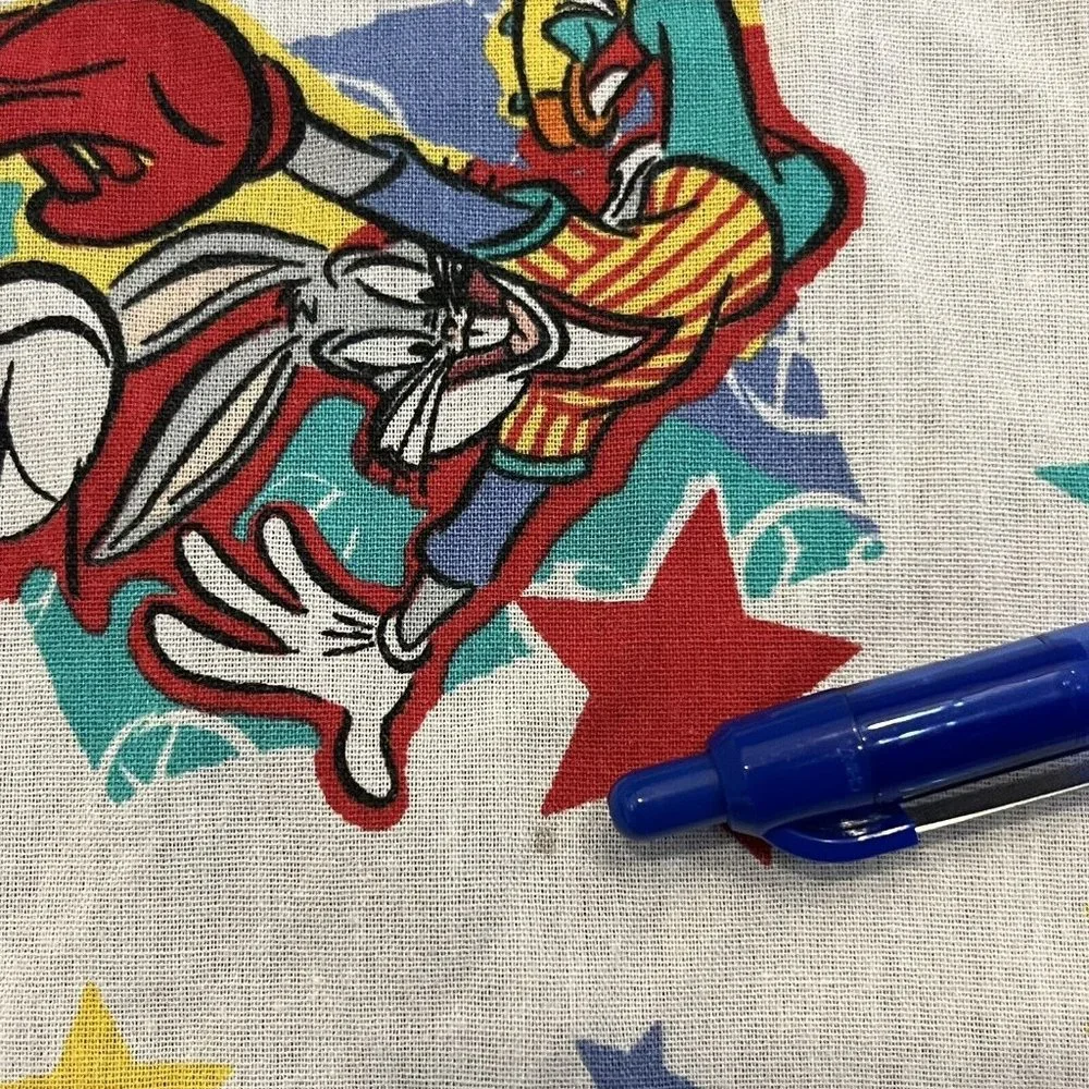 Vintage 1997 Warner Bros Looney Tunes Twin Fitted Sheet Bugs Bunny Taz Sports